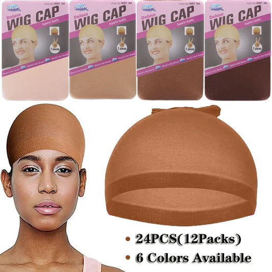 MIRAILACES™ Stretchable Nylon Wig Caps – 24 Pieces